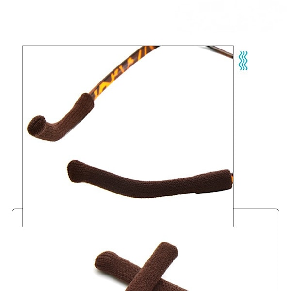 3 par brilleøre grips, blød strikket bomuldsarmpude til briller bag øret, skridsikre brilleøre grips, skridsikre ørepuder til briller