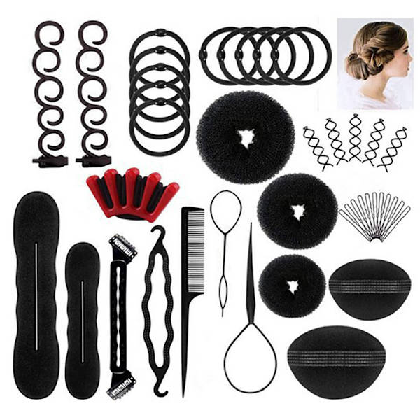 Hårtilbehør, Styles Hårstyling Værktøjer Frisør Kit