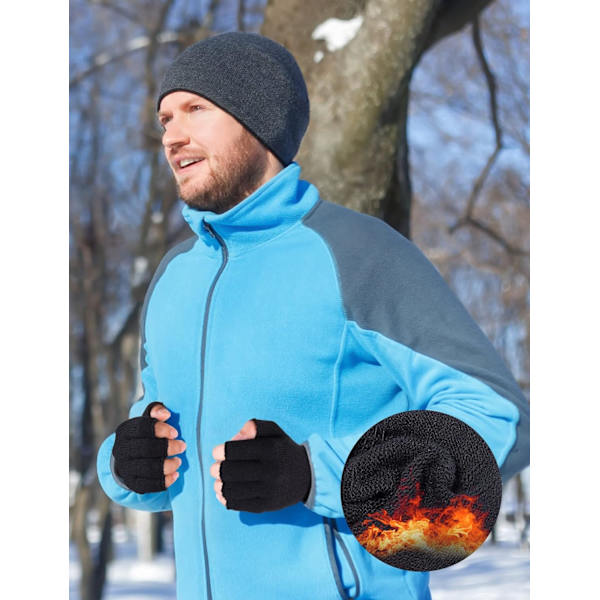 Vinterhandskar utan fingrar, Vinterhandskar, Stickade handskar utan fingrar, Halvfingerhandskar, Halvfinger