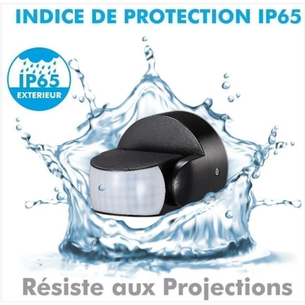 Infraröd väggrörelsesensor IP65 Svart