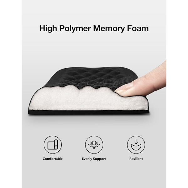 Musta 36x8x2cm, Memory Foam -näppäimistö ja hiiri rannetuki liukumaton