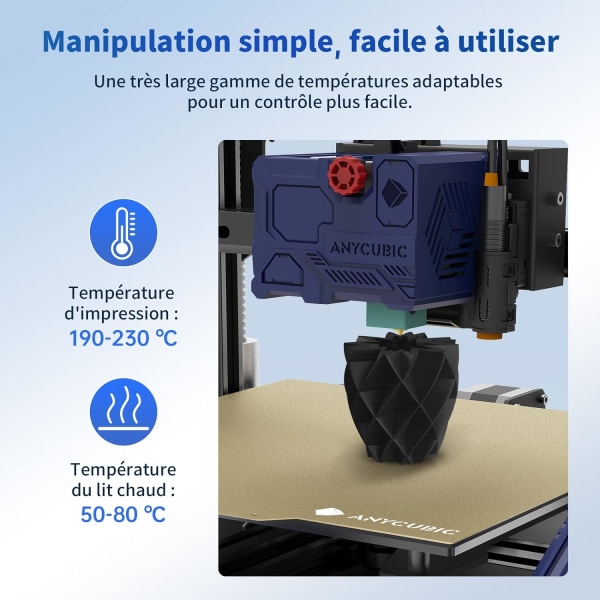 (Sort) PLA Filament til 3D-printer Hvid, 1KG 1,75 mm PLA Filament til 3D-print på 3D-printer