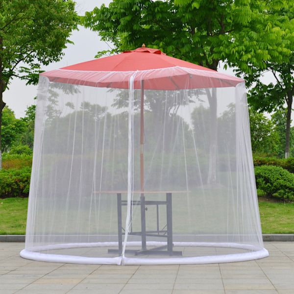 Myggnät för parasoll (300x230 cm, vitt), myggnät för utomhusbruk med