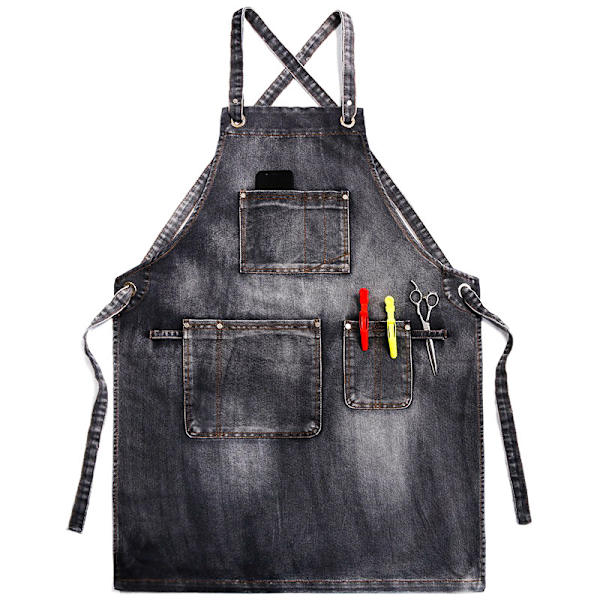 Kokkeforklæder til mænd og kvinder med store lommer, one size, cowboy