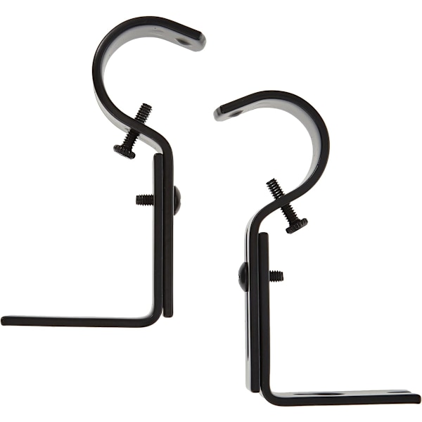 Justerbara Gardinstångs Väggfästen, 2-pack, Svart