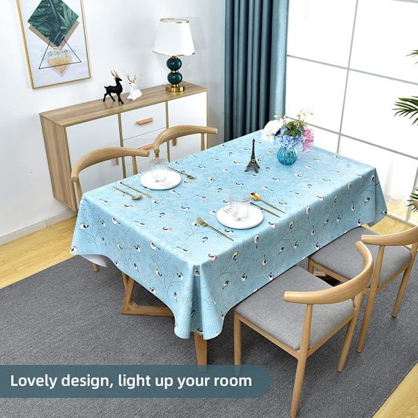 (137x185 cm) Duk til å tørke av Tørk av Duk Tørkbar PVC Plast Vanntett Rektangulær Tabl Blue
