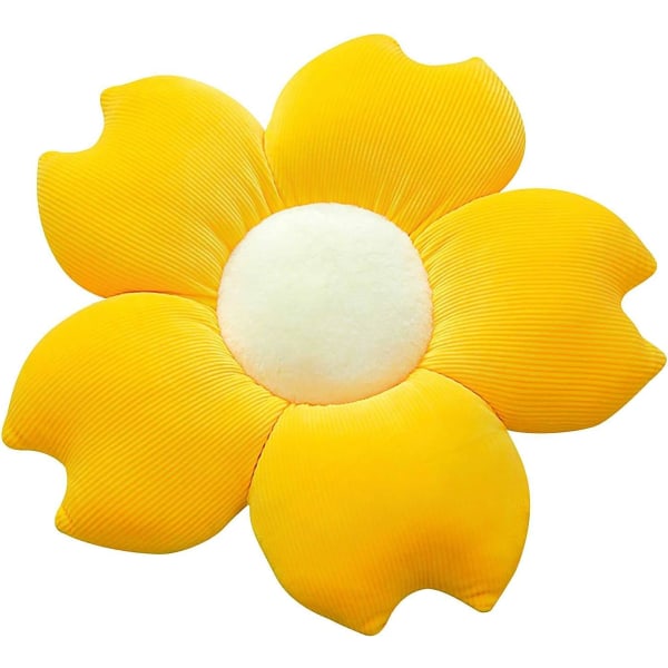 Plush Blomster Barnmatta Kudde, Gul Φ40cm Plush Flo