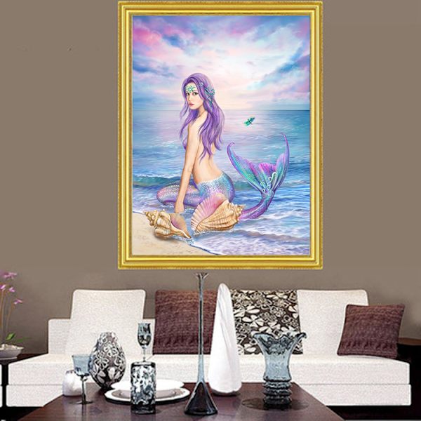 30x40cm Kit#B 5D DIY Timanttimaalaus, Merenneito Timanttimaalaus,