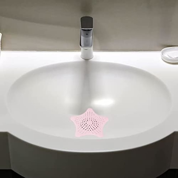 (15×13.5×1cm) 4 st Silikon Köksänksfilter, Duschhårfångare med Sugkopp, Anti-Igentäppning Köksänksstjärna Badkar