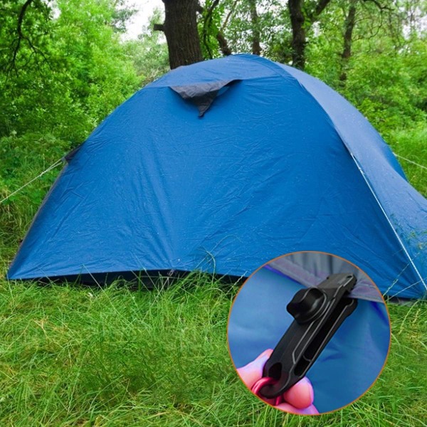 Plastik Teltklemmer Sort Justerbar Presenningsklemme Telttilbehør til Camping, Bilovertræk, Møbler, Bådovertræk, Bil