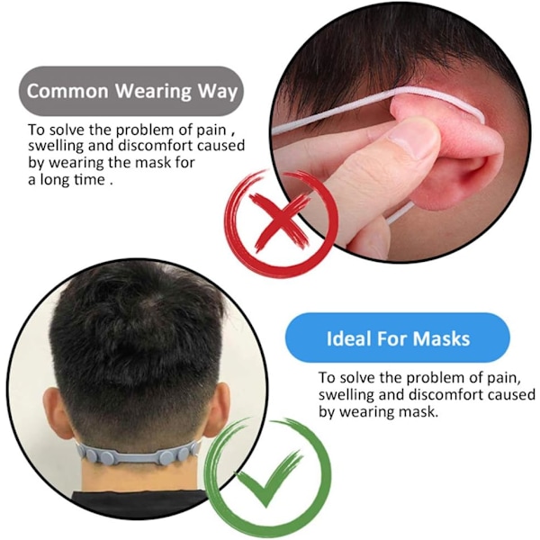 4 st Maskbandförlängare, Anti-åtdragande Maskhållare Krok Öronbandsaccessoarer Örongrepp Förlängning Maskspänne Öron Smärtlindring Fyra Färger