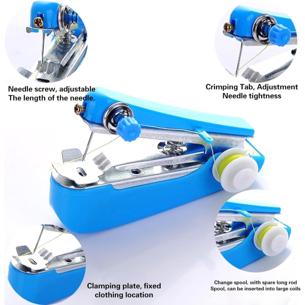 Mini bærbar symaskin, bærbar håndsøm, mini bærbar elektrisk symaskin, for voksne, Qu