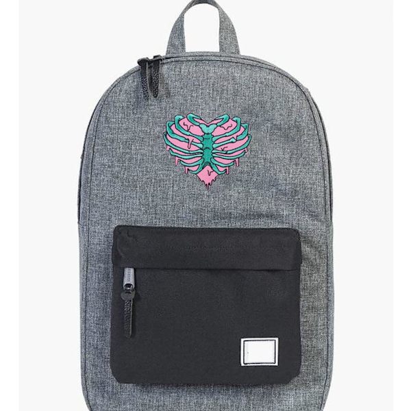 Sydänlaastari Sydänluuranko Applique-tarra Silitys päälle/Ommeltava Applique Kirjailtu Patch Punk-merkit Fu