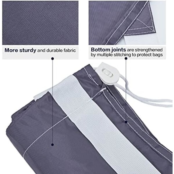 2-pak XL Nylon Vaskesekk med Stropp, Stor Skittentøy Organiserer, Enkel Passform for Vaskkurv eller Kurv, Kan Bære Opp
