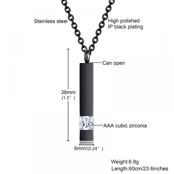 Urna halsband för aska Födelse sten kub urnor för mänsklig aska minnes kremering urna medaljong Keep Sapphire