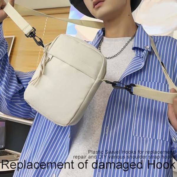 12 st Plast Swivel Snap Hook Clips för Väska, 1 tum Rotationsklämma Väska Remm Hårdvara för Väska Tillverkning Nylon Webbing Hoo