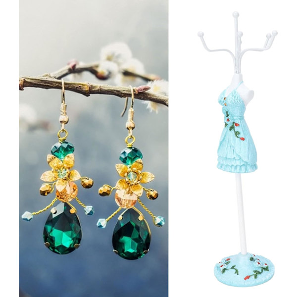 Mannequin smykkedisplay (Stil 3), ørepynt halskjede ring smykkerholder displaystativ prinsesse Dres