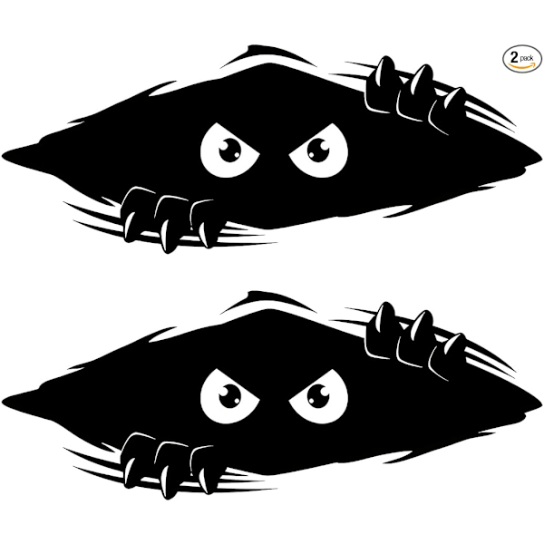 2 st Bildekaler, Humor Bildekal, Monsterdekal, Bildekal 28X 11 cm Set med Dekorativa Reflekterande Dekaler, Lämplig för bilar och motorcyklar