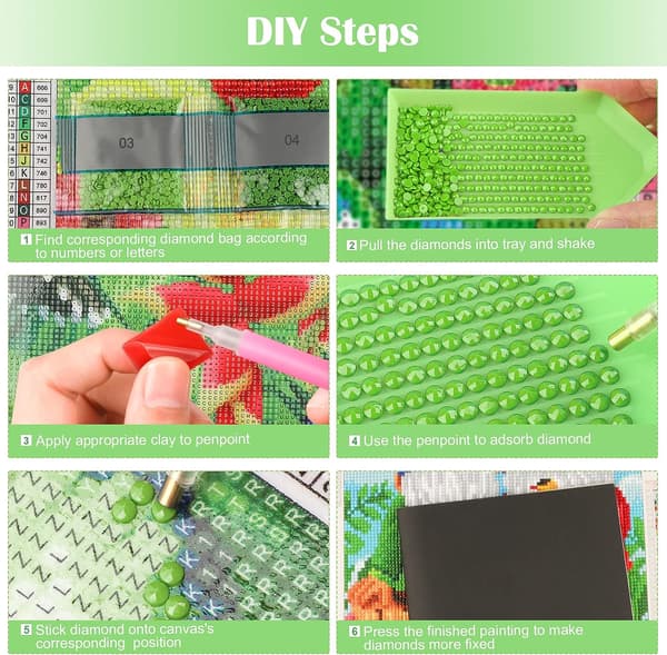 5D DIY Diamantmalerisett etter nummer Full Drill Round Beads Crys