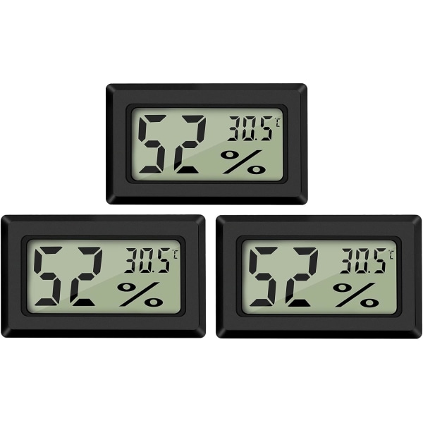 (3 STK) Mini Digital LCD Termometer Hygrometer Temperatur Luftfugtighed -50~70 ℃ 10%~99% RH Portable Ther