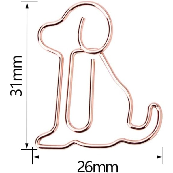 Papirklips 50 stk Hund Papirklips Dyreformede Papirklips Metall Papirklips Tegneserie Bokmerke