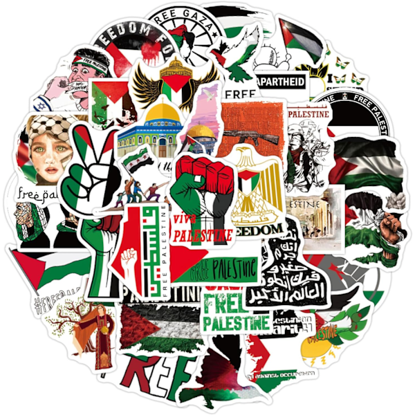 50 st Palestinastickers, Gazastickers, Rädda Palestinastickers