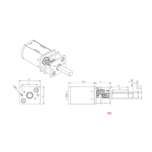 Mini High Torque 12V 100/200/300RPM N20 Metal Gear Box R