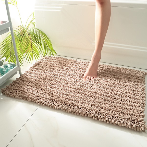Kylpyhuoneen Matto - Super Pehmeä Plush Kylpyhuoneen Suihkumatto, Chenille Mikrokuitu Materiaali, Super Imeytyvä Brown