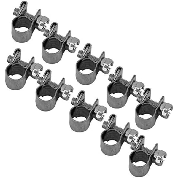 10 st Justerbara Rostfria Slangklämmor Rörklämmor för Fästning av Flexibla Slangar för Fästning (6-8mm)