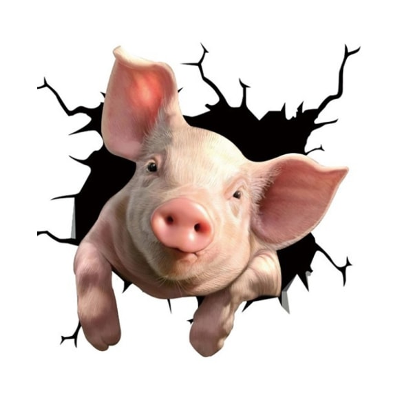 (B)Bilsticker dyre vægklistermærker piggy klistermærker