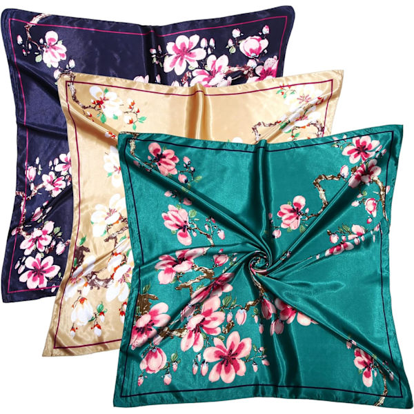 3 st 35 tum Silkescarf Satin Huvudscarf Hårscarf Silkeshuvudscarf Silkesbandana Silkeshårinslag Halsduk för Kvinnor