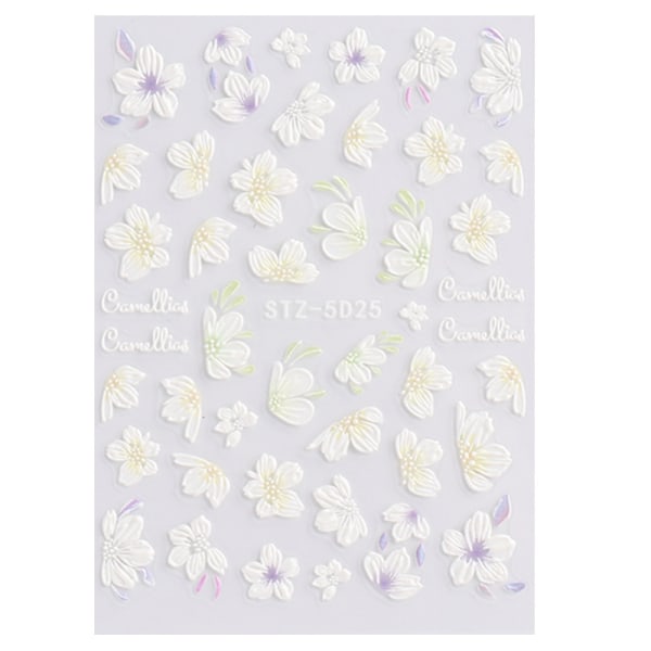 3D Vårblomma Nail Stickers 1Sheets Nail Art Nail Sticker