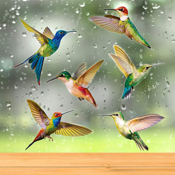 Vindusdekaler - 6 fantastiske dekorative kolibri statiske C