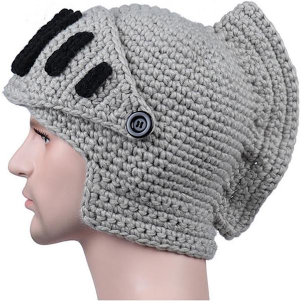 Kreativ Barbarisk Stickad Skägghatt Rolig Stickad Hatt Peruk Beanie Hatt Skägg Ansiktsmask
