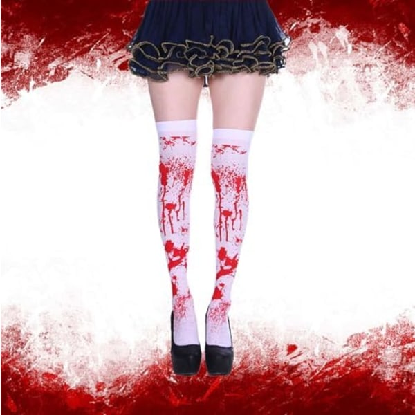 3 Par Halloween Blodiga Strumpor, Halloween Strumpor, Halloween Kostymer, Halloween Kostymer Kvinna 2024 (RedC, One Size)