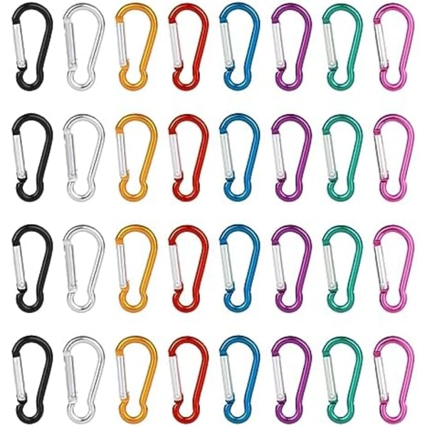 16 stk Små Karabiner Mini Aluminium Karabiner Liten Nøkkelring Karabiner Lettvekt Slitesterk Egnet for Vandring Camping F