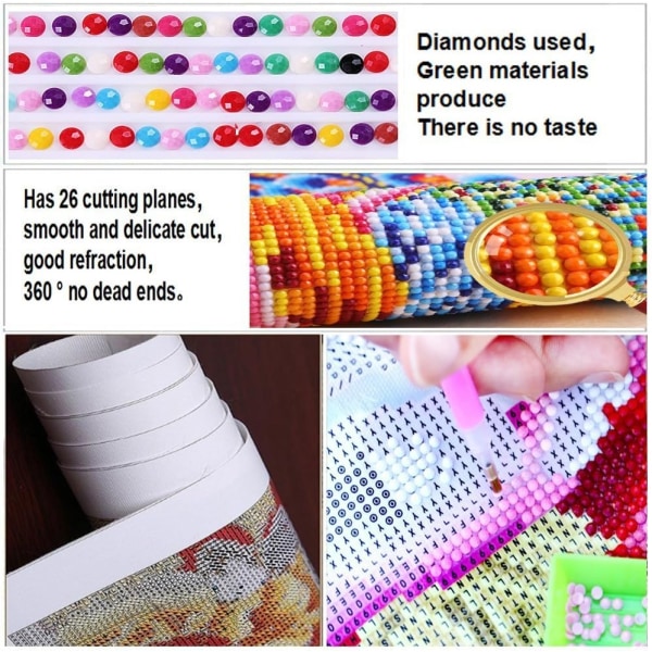 Ruusu 5D DIY Timanttimaalaus Ristinompelu Käsityökortti, Dia
