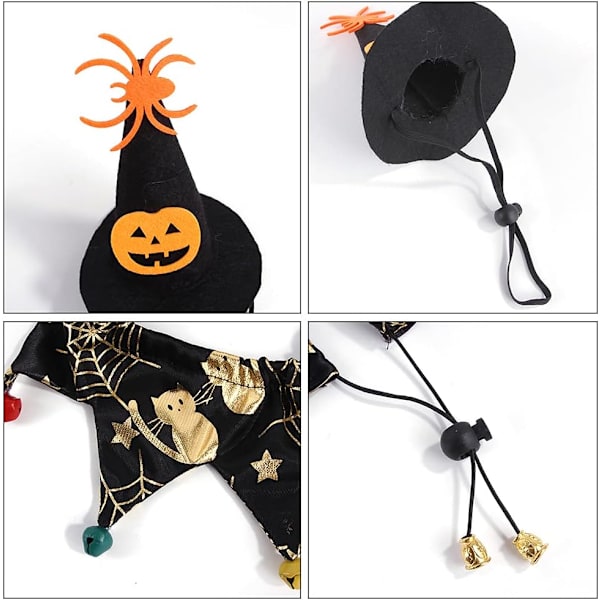 Julekattetøj, Kattetøj, Halloween-festdekoration Kæledyr Kattekappe Hat Hundehalsbånd Leder Hal