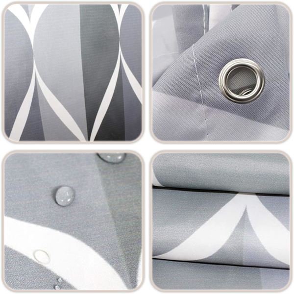 Dusjforheng 200 x 200 cm Antimugg Resistent Vanntett Tykk