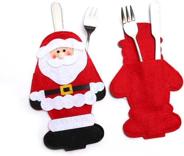 Julebestikpose Julekniv Gaffel Bestikholderpose Kniv