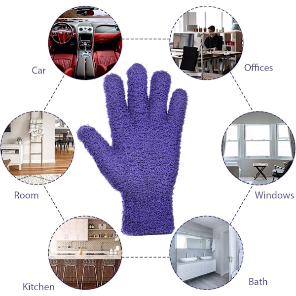1 par mikrofiber-støvklud til bilrengøring, genanvendelige støvhandsker til rengøring af hus, lastbil og bil, grøn