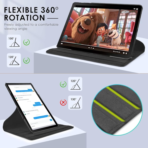 Kotelo Samsung GalaxyTAB A 10.1 2016 T580/T585:lle, ultraohut, ohut suojakotelo 360 asteen kääntyvällä telineellä