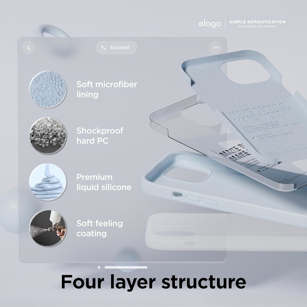 Flytande Silikonfodral, Helkroppsskyddande Omslag, Stötsäkert, Smalt Telefonfodral, Repskyddande Mjuk Mikrofiberfoder, 6.1