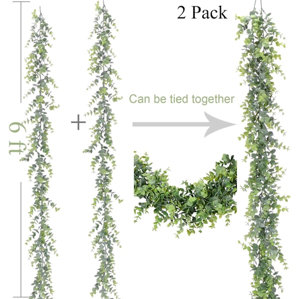 2-pack konstgjorda eukalyptusgirlander, konstgjord eukalyptus