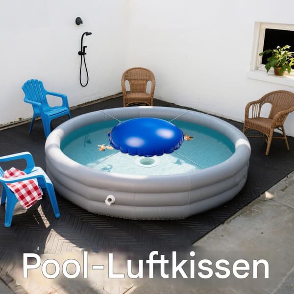 Uppblåsbar poolkudde, rund luftkudde, frostskyddad, rep ingår, vinterpoolkudde, runt poolskydd, isbalans