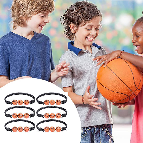 15 stk Basketball Armbånd Charm Armbånd Justerbar Flettet