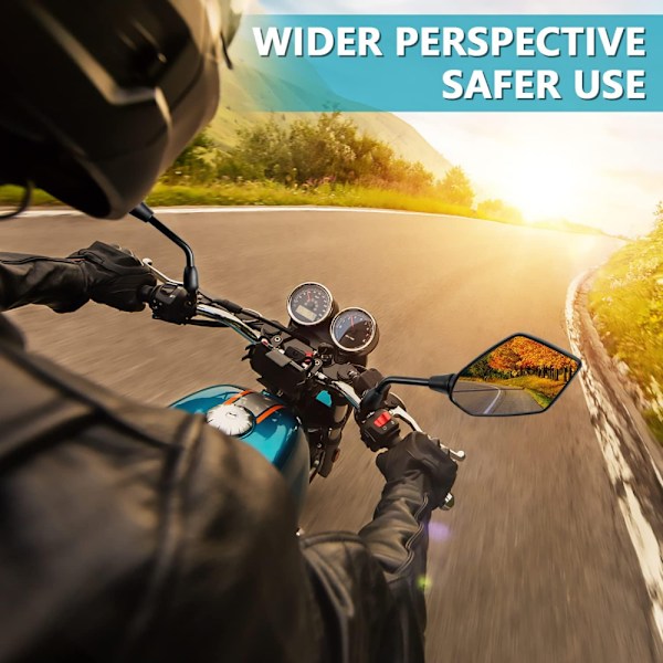 Par 8mm Universal Motorcykel Bakre Sidospegel, 360° Rotatabl