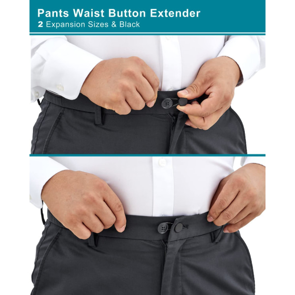 (svart, blå, khaki)12 STK-knappforlenger for bukser, bukseforlengerknapp, justerbar forlenget men