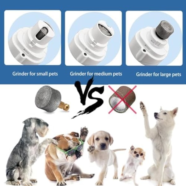Hunde- og katteklo-klipper og -sliper 2 i 1, Ladbar katteklo-klipper med LED-lys, Profesjonell hundeklo-klipper