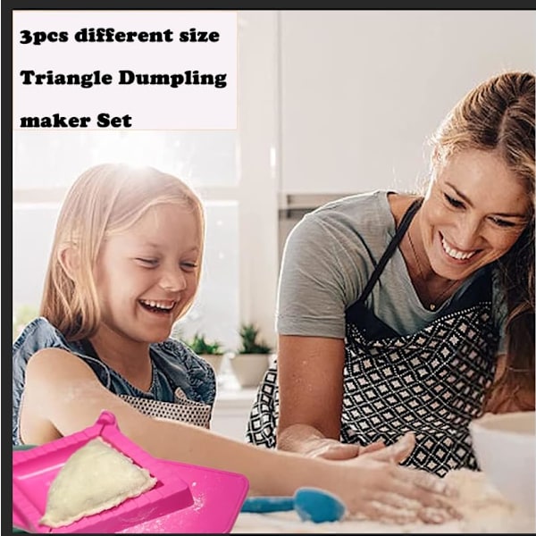 (3 st olika storlekar) Dumpling Maker Degbrytare - Jannity Triangel Dumpling Ravioli Maker Set Press Form Essentiell Ki